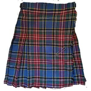 Vintage Authentic Kenmore 100% Wool Childs Tartan kilt From Scotland Sz 6 EUC